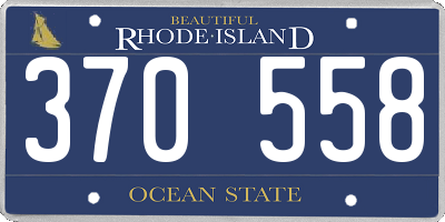 RI license plate 370558