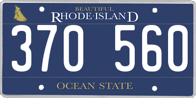 RI license plate 370560