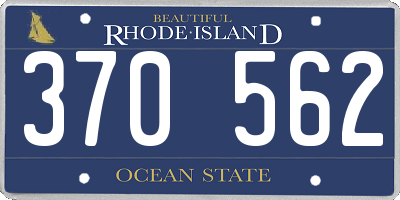 RI license plate 370562