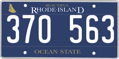 RI license plate 370563