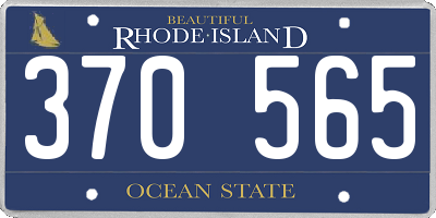 RI license plate 370565