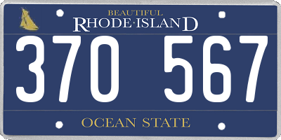RI license plate 370567