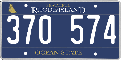 RI license plate 370574