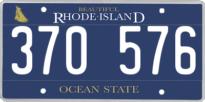 RI license plate 370576