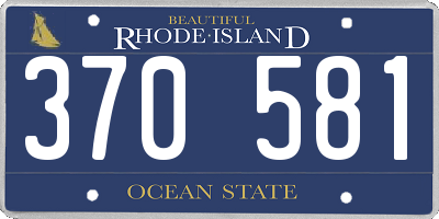 RI license plate 370581