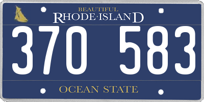 RI license plate 370583