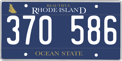 RI license plate 370586