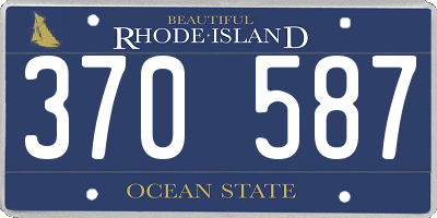 RI license plate 370587