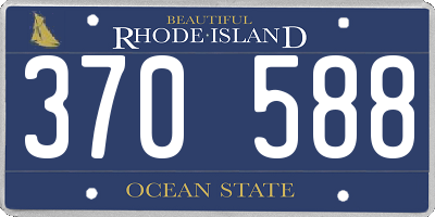 RI license plate 370588