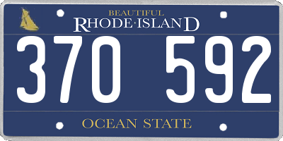 RI license plate 370592
