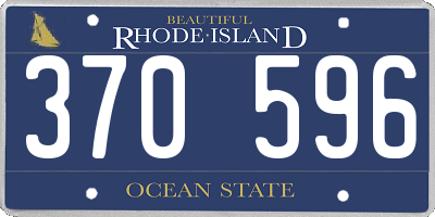RI license plate 370596