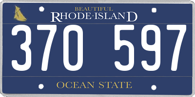 RI license plate 370597