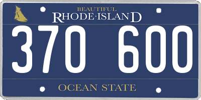 RI license plate 370600