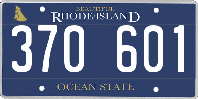 RI license plate 370601
