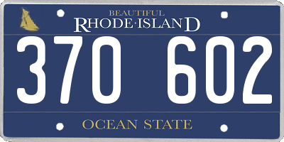 RI license plate 370602