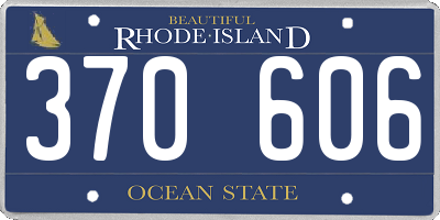 RI license plate 370606