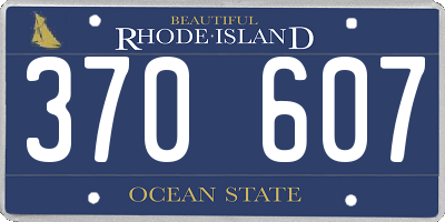 RI license plate 370607
