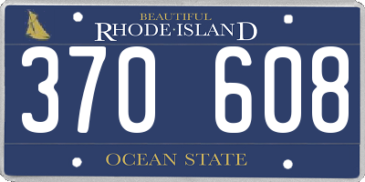 RI license plate 370608