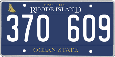 RI license plate 370609