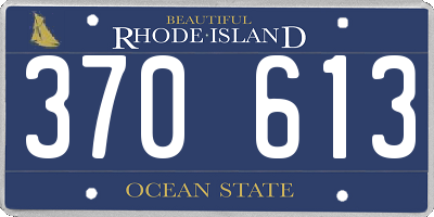 RI license plate 370613