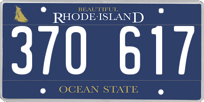 RI license plate 370617