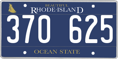 RI license plate 370625