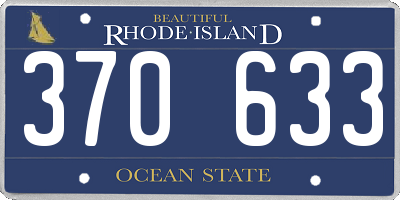 RI license plate 370633