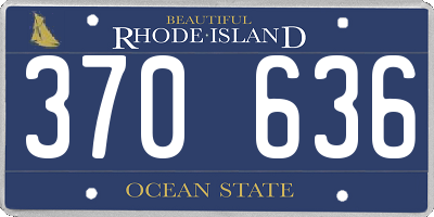 RI license plate 370636
