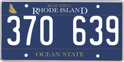 RI license plate 370639