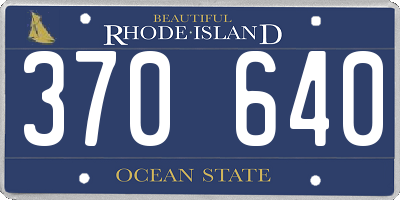 RI license plate 370640
