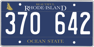 RI license plate 370642