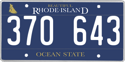 RI license plate 370643