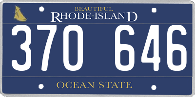 RI license plate 370646