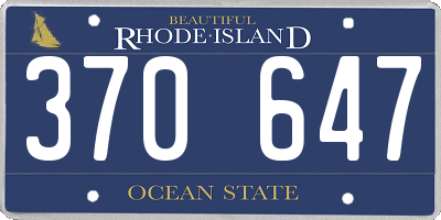 RI license plate 370647