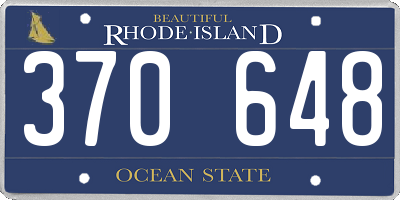 RI license plate 370648