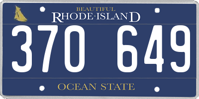 RI license plate 370649