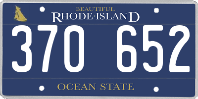 RI license plate 370652