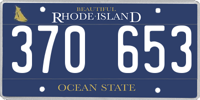 RI license plate 370653
