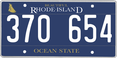 RI license plate 370654