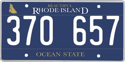 RI license plate 370657