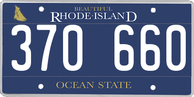 RI license plate 370660