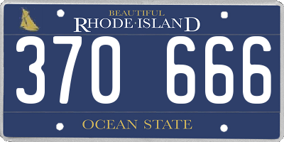 RI license plate 370666