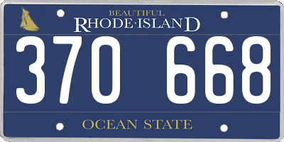 RI license plate 370668