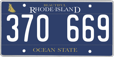 RI license plate 370669