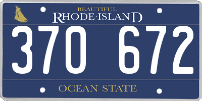 RI license plate 370672