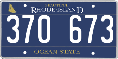 RI license plate 370673