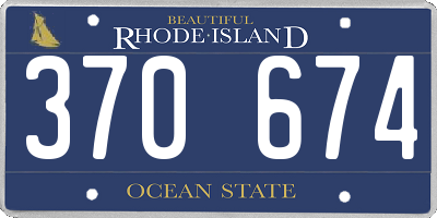 RI license plate 370674