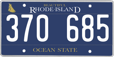 RI license plate 370685
