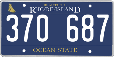 RI license plate 370687