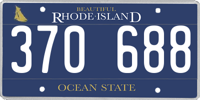 RI license plate 370688